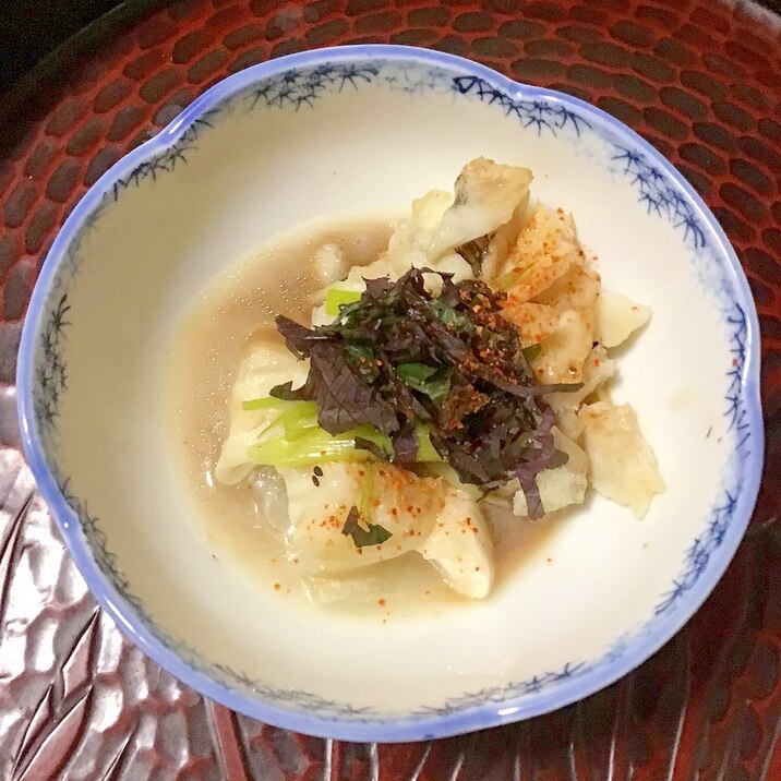 白ナスとタラの酒蒸し風。